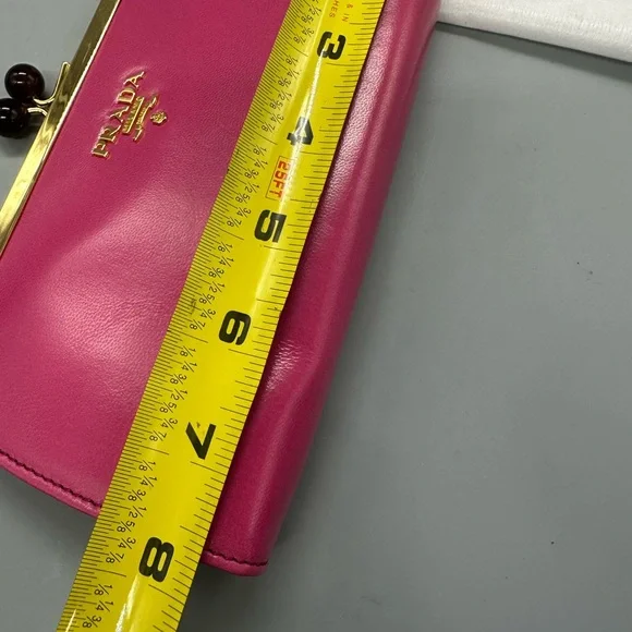 Prada Peonia leather kiss-lock mini clutch bag wallet- new - Picture 7 of 16